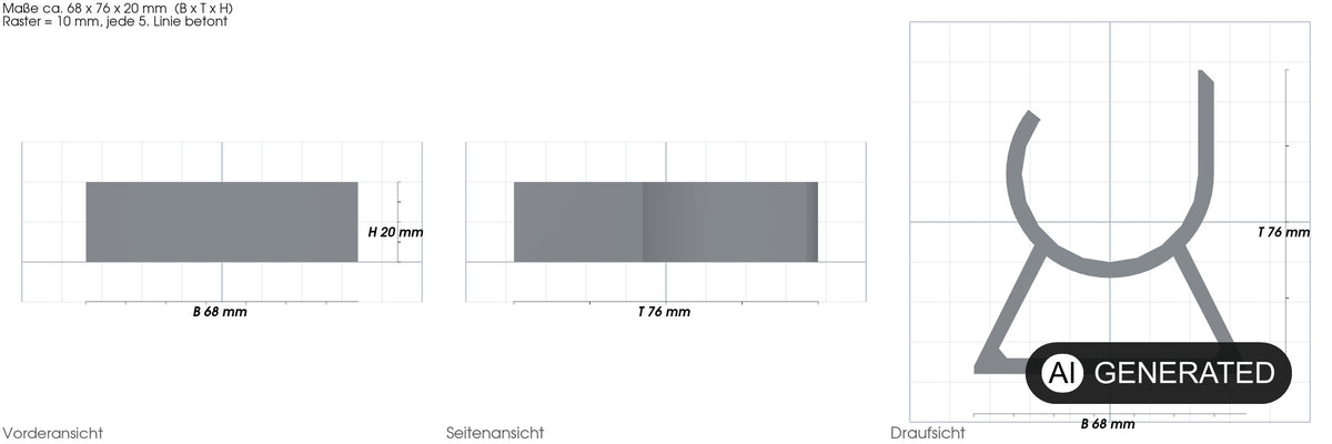 Ständer Standfüße FritzBox für FritzBox 7590 7530 7510 bessere Belüftung – mit Maßangaben, 3D-gedruckt von Parture