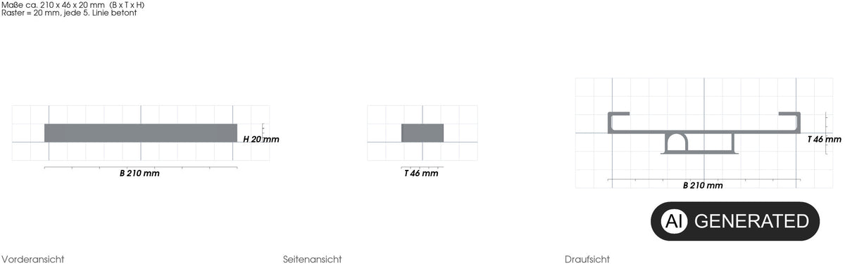 Halter Festool Führungsschiene für Festool Führungsschiene an T-loc Systainer – mit Maßangaben, 3D-gedruckt von Parture